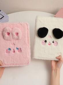 1pc Plush Dog Cover A5 Loose-leaf Binder Memo Book 4x6 Photo Album - Black - View 3