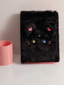 1pc Plush Dog Cover A5 Loose-leaf Binder Memo Book 4x6 Photo Album - Black - View 7