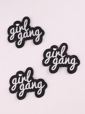 3pcs Letter Embroidered Iron-on Patch