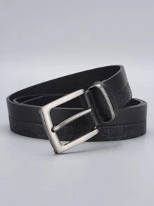 1条男士黑色方形金属扣PU皮革腰带，可装饰裤子，适合日常夏季穿着、学校休闲、商务场合，也是送给男友、丈夫、父亲等男士的礼物。此外，它还适合日常穿着、时尚、青少年、户外、度假、运动、旅行、街头、波西米亚风、复古秋季、万圣节等秋冬季场合，是理想的配饰之选。这款腰带也适合青少年、青年、男士，适合休闲、户外、运动、度假、毕业、生日等各种场合。 - 黑色 - 查看 5