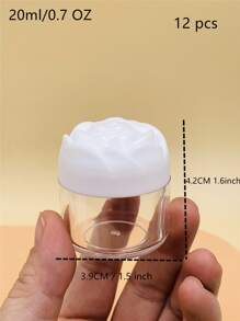 12 件 20 毫升玫瑰花风格奶油罐旅行可再填充瓶套装，糖果容器批发，婚礼回礼，生日礼物，派对糖果包装 - 白色 - 查看 6