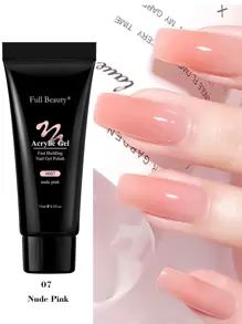 FULL BEAUTY 15毫升指甲延長丙烯酸凝膠紫外線快速快速構建手指指甲延長增強修復美甲工具 - 杏色 - 查看 1