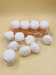 12 件 20 毫升玫瑰花风格奶油罐旅行可再填充瓶套装，糖果容器批发，婚礼回礼，生日礼物，派对糖果包装 - 白色 - 查看 4