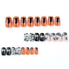 24pcs/set Halloween Spider Pattern Fake Nails With Jelly Glue & Nail File - Multicolor - View 4
