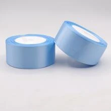 1 Rollo Cinta Sólida De Grosgrain De 22m, Cinta Decorativa De Satén, Cinta De Envoltura Floral, Cinta De Embalaje De Caja De Regalo De 4cm De Ancho - Celeste - Ver 5