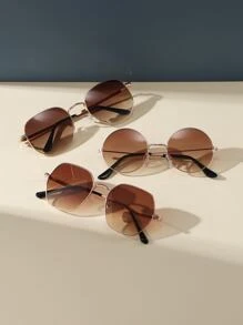 3副漸變鏡片太陽眼鏡 - 棕色 - 查看 2