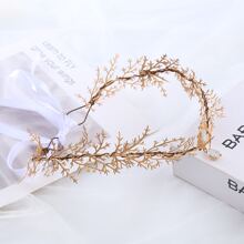 Rhinestone Water Drop Decor Costume Headwear - Gold - View 2