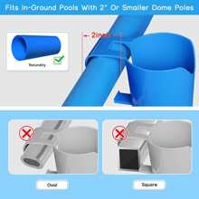 1 pieza nuevo estilo piscina Estante de almacenaje con Soporte de taza & mano Soporte - Azul - Ver 3