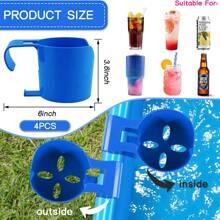 1 pieza nuevo estilo piscina Estante de almacenaje con Soporte de taza & mano Soporte - Azul - Ver 4