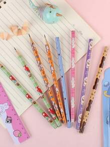 5 cái Bút chì Bộ Quà Văn Phòng Phẩm Bao gồm 2 Bút chì , 1 Cục tẩy , 1 Cái gọt bút chì , 1 Cái thước - Màu Khaki - Xem 11