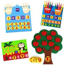 孩子們教育性毛氈工藝成套工具-手工DIY玩具-猴子採摘香蕉帶蘋果毛氈材料 - 彩色 - 查看 1