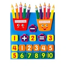 孩子們教育性毛氈工藝成套工具-手工DIY玩具-猴子採摘香蕉帶蘋果毛氈材料 - 彩色 - 查看 2