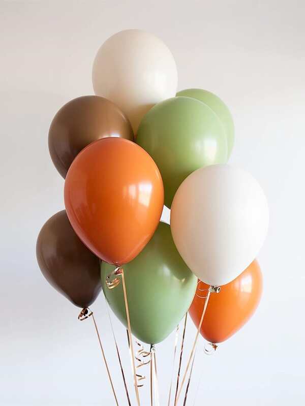 21Pcs Brown Beige Jungle Wild Woodland Balloon Olive Green Orange Cream Balloons For Birthday Wedding Shower Party Decorations