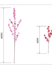 10 BOUQUETS Artificial Sakura Flower In The Shape Of Cherry Branch,65CM-120CM - Pink - View 3