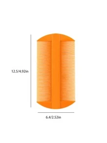 1入組雙面梳子帶狹窄牙,蝨子移動,頭皮屑刮刀 - 橘色 - 查看 10