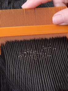 1入組雙面梳子帶狹窄牙,蝨子移動,頭皮屑刮刀 - 橘色 - 查看 3