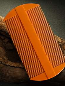 1入組雙面梳子帶狹窄牙,蝨子移動,頭皮屑刮刀 - 橘色 - 查看 6