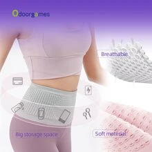 修身跑步腰帶 |旅行錢帶|跑步腰包 |適合跑步的纖薄腰包 |旅行隱藏口袋（黑色） - 查看 3