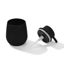 5pcs Solid Color Cleaning Brush & Lotion Dispenser & Toothbrush Cup - Black - View 9