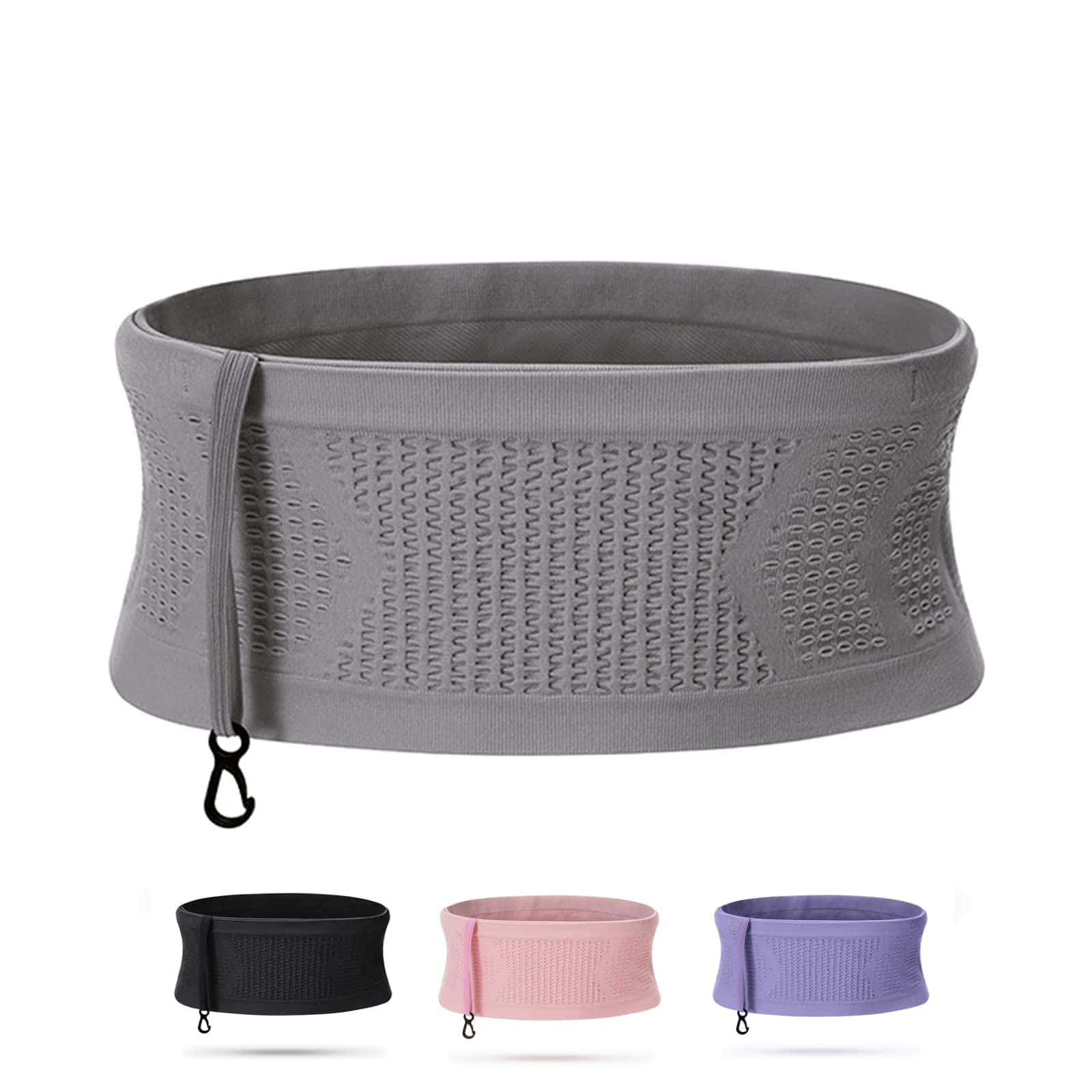 修身跑步腰帶 |旅行錢帶|跑步腰包 |適合跑步的纖薄腰包 |旅行隱藏口袋（灰色） - 灰色 - 查看 1