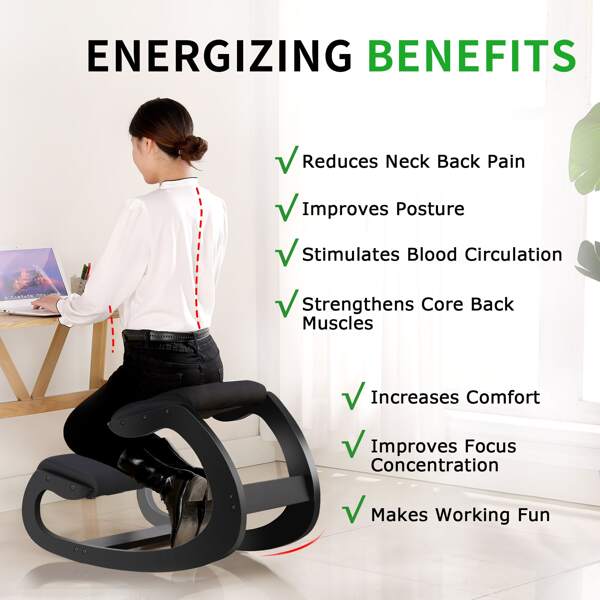 Ergonomic Kneeling Chair for Upright Posture Rocking Chair Knee Stool