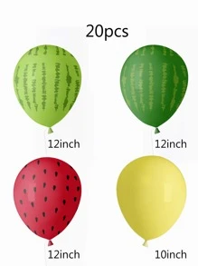 12/20 个 12 英寸西瓜乳胶气球，夏季水果冰淇淋甜甜圈西瓜主题派对装饰，夏季饮料乳胶气球 - 彩色 - 查看 3