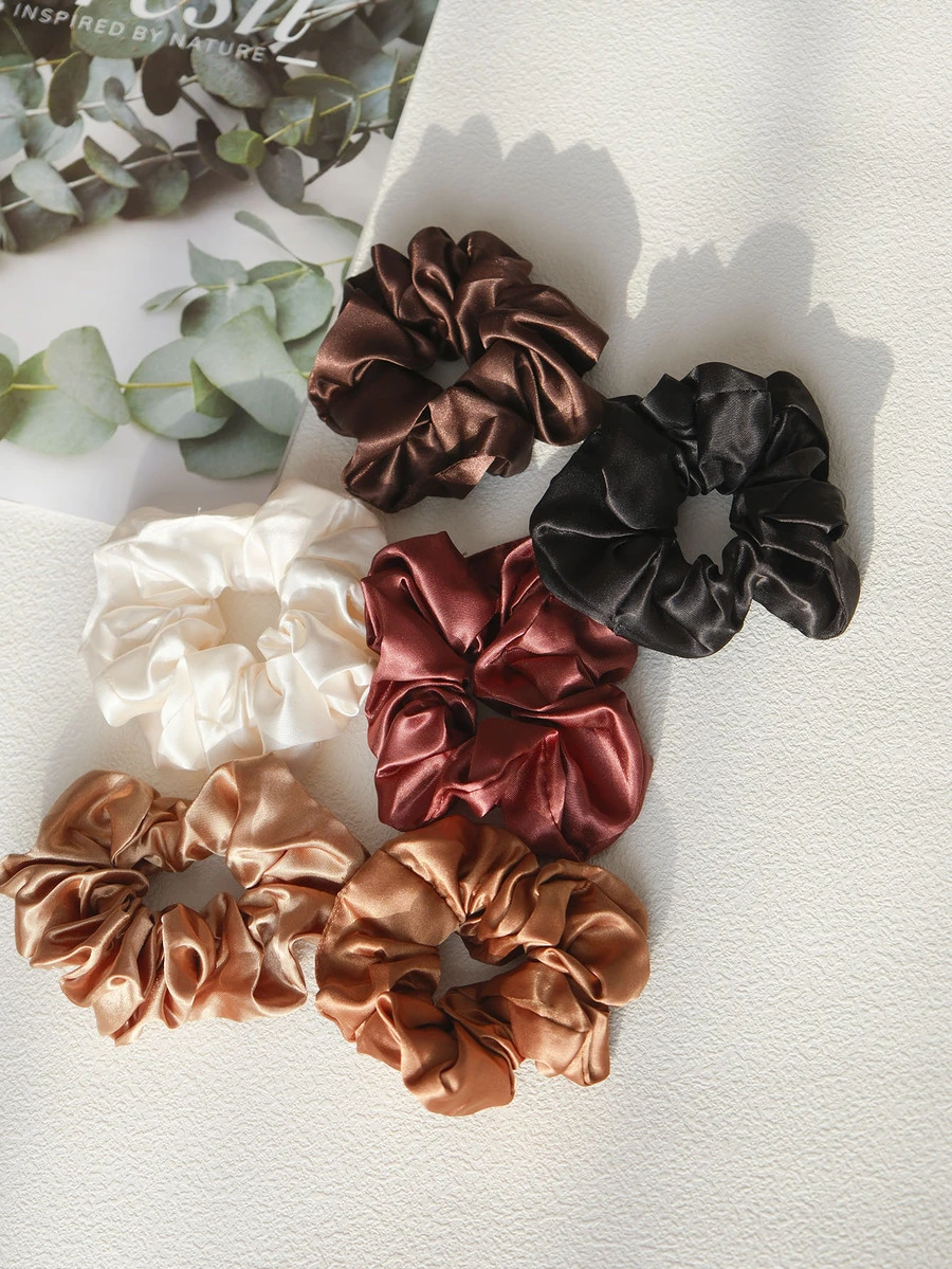 سكرانشي موحدة اللون 6 قطع