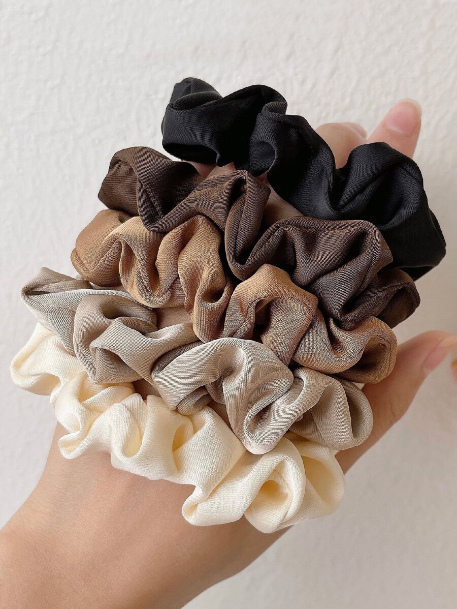 5pcs Solid Minimalist Scrunchie Casual Scrunchies Hair Ties Scrunchy Hair Ties Ponytail Head Accessories