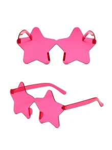 1副女士星形設計邊框太陽眼鏡適用於戶外