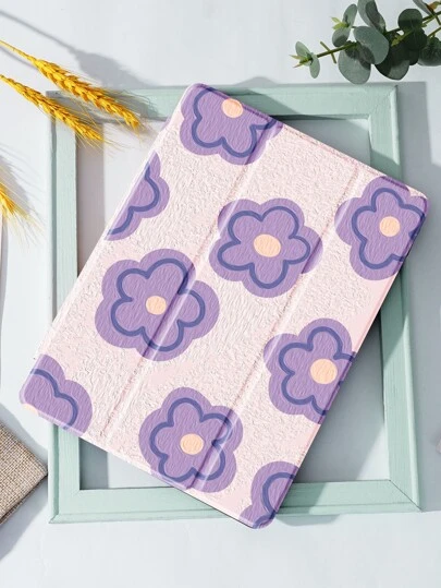 花垫保护套适用于 iPad 7/8/9 代 10.2 英寸，保护套，带笔架，支持自动睡眠/唤醒盖