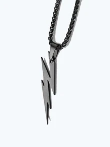 閃電吊墜項鍊 - 黑色 - 查看 12