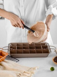 Keidason Chảo làm bánh Brownie có ngăn (12.2''x7.7''), Chảo nướng bằng thép không gỉ, Chảo làm bánh muffin vuông chống dính, Đồ nướng Blondie, Dụng cụ làm bánh, Cho lò nướng, Đồ dùng nhà bếp, Phụ kiện nhà bếp, Đồ gia dụng - màu nâu - Xem 3