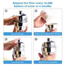 1pc 20 Stage Shower Head Filter Replacement Cartridge Clean Softener Hard Water Remove Chlorine With Vitamin C And Clean Remove Fluoride Quickly 3-6 Months And Harmful Substances Form Hard Water, Improves Dry Skin And Hair (Only Cartridge) Bathroom Bathroom Accessories Bathroom Tools - White - View 2