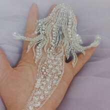 A mermaid beaded three-dimensional patch patch paste goldfish wedding dress veil children's clothing diy accessories - Yellow - View 2