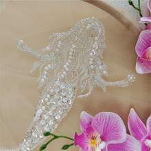 A mermaid beaded three-dimensional patch patch paste goldfish wedding dress veil children's clothing diy accessories - Yellow - View 3