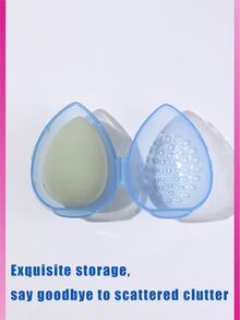 Bọt biển trang điểm Hộp trữ , 1 Miếng Màu hồng Mỹ phẩm Bọt biển Hộp trữ Mỹ phẩm Bọt biển Hộp lưu trữ - Màu xanh lam - Xem 3
