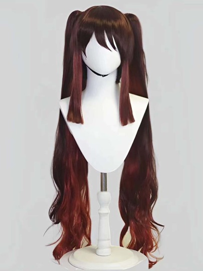 前髪付きロングカーリーコスプレ合成ウィッグ