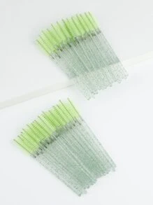 RANCAI 睫毛刷，50 件绿色一次性睫毛刷睫毛膏棒化妆刷涂抹器套件用于睫毛延长和眉毛刷 - 綠色 - 查看 1