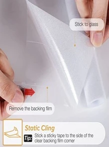 1roll PVC Window Film, Minimalist White Reusable Window Film For Home - Multicolor - View 5