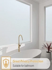 1roll PVC Window Film, Minimalist White Reusable Window Film For Home - Multicolor - View 2