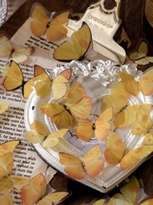 40 tờ sticker hình con bướm cổ điển dùng để trang trí nhà cửa - trái cam - Xem 7