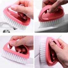 1pc Cleaning Brush With Handle - Pink - View 2