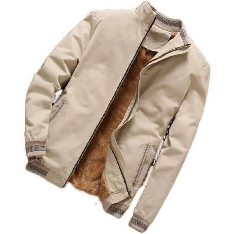 Jaqueta De Inverno Masculina Com Capuz Para Eporte/casaco - Caqui - Ver 1