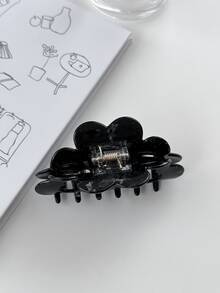 OUSEON Rhinestone Heart Decor Hair Claw - Black - View 5