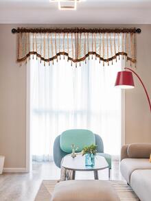 1pc Chocolate Brown Sheer Window Curtain - Chocolate Brown - View 6