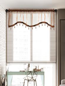 1pc Chocolate Brown Sheer Window Curtain - Chocolate Brown - View 10