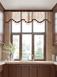 1pc Chocolate Brown Sheer Window Curtain - Chocolate Brown - View 3