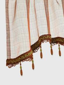 1pc Chocolate Brown Sheer Window Curtain - Chocolate Brown - View 8