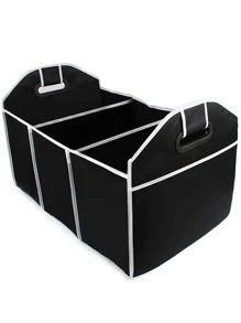 汽車後備箱貨物儲物袋，汽車和後備箱可折疊黑色儲物盒，雜物袋汽車配件 - 黑色 - 查看 8