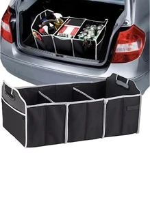 汽車後備箱貨物儲物袋，汽車和後備箱可折疊黑色儲物盒，雜物袋汽車配件 - 黑色 - 查看 5